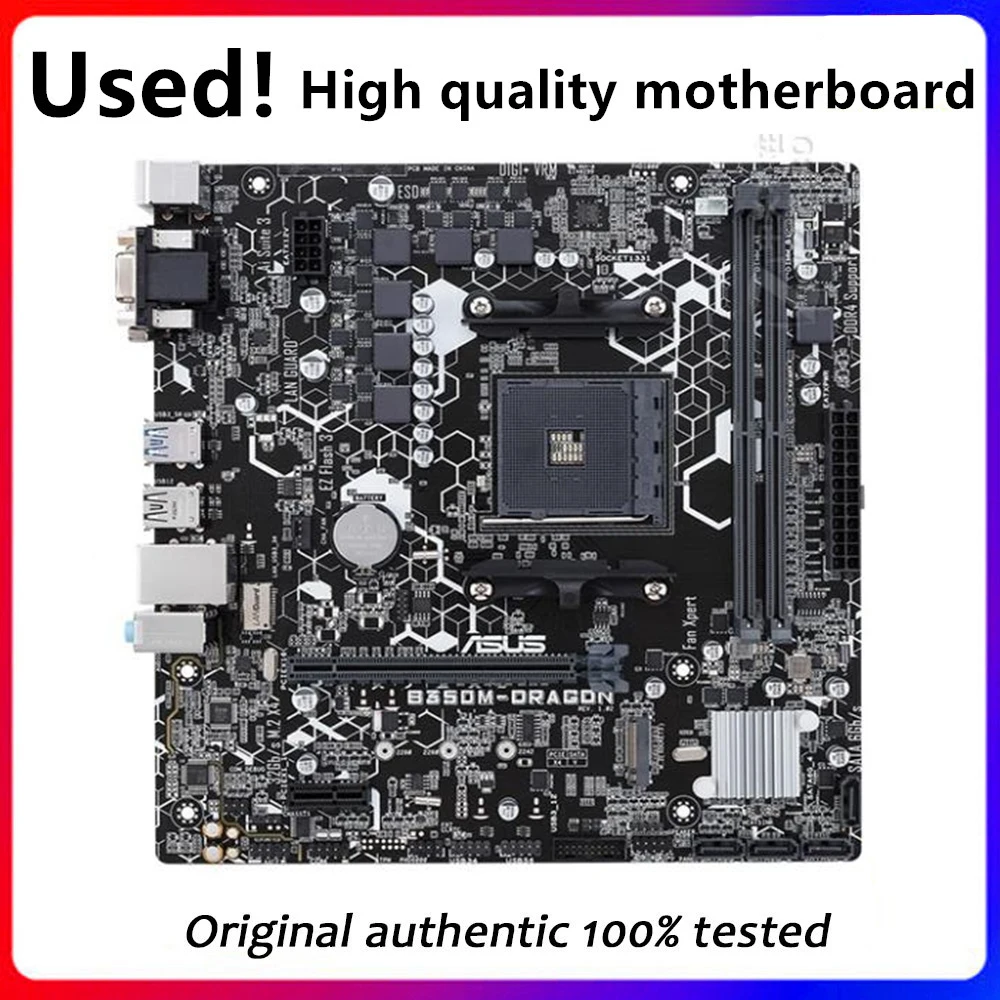 For ASUS B350M-DRAGON Motherboard Socket AM4 DDR4  For AMD B350M B350 Original Desktop Mainboard Used Mainboard