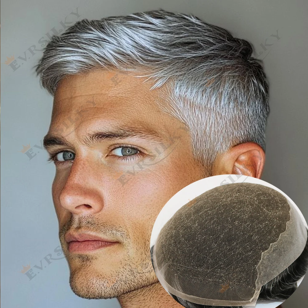 

Невидимый мужской парик Q6 из швейцарского кружева и полиуретана с естественной линией роста волос, оттенки 1B50, 1B80, серые волосы, светло-коричневый, светлый блонд # 20 протезов с узловой фиксацией Bleach Knots