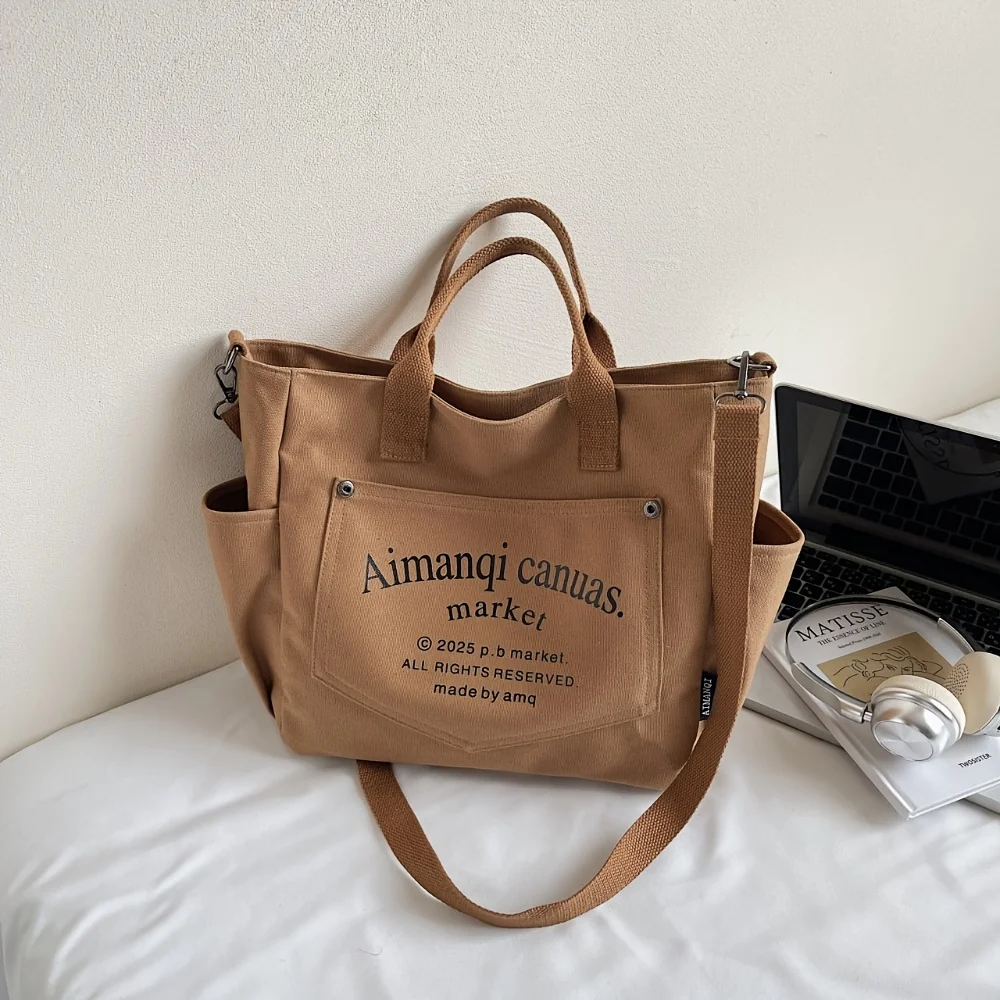 Umhängetasche für den täglichen Gebrauch, Tragetasche, Umhängetasche, Originaldesign, Tasche aus verstärktem Canvas, Nischenserie, lässiger Stil, Stofftasche. – Detail 10