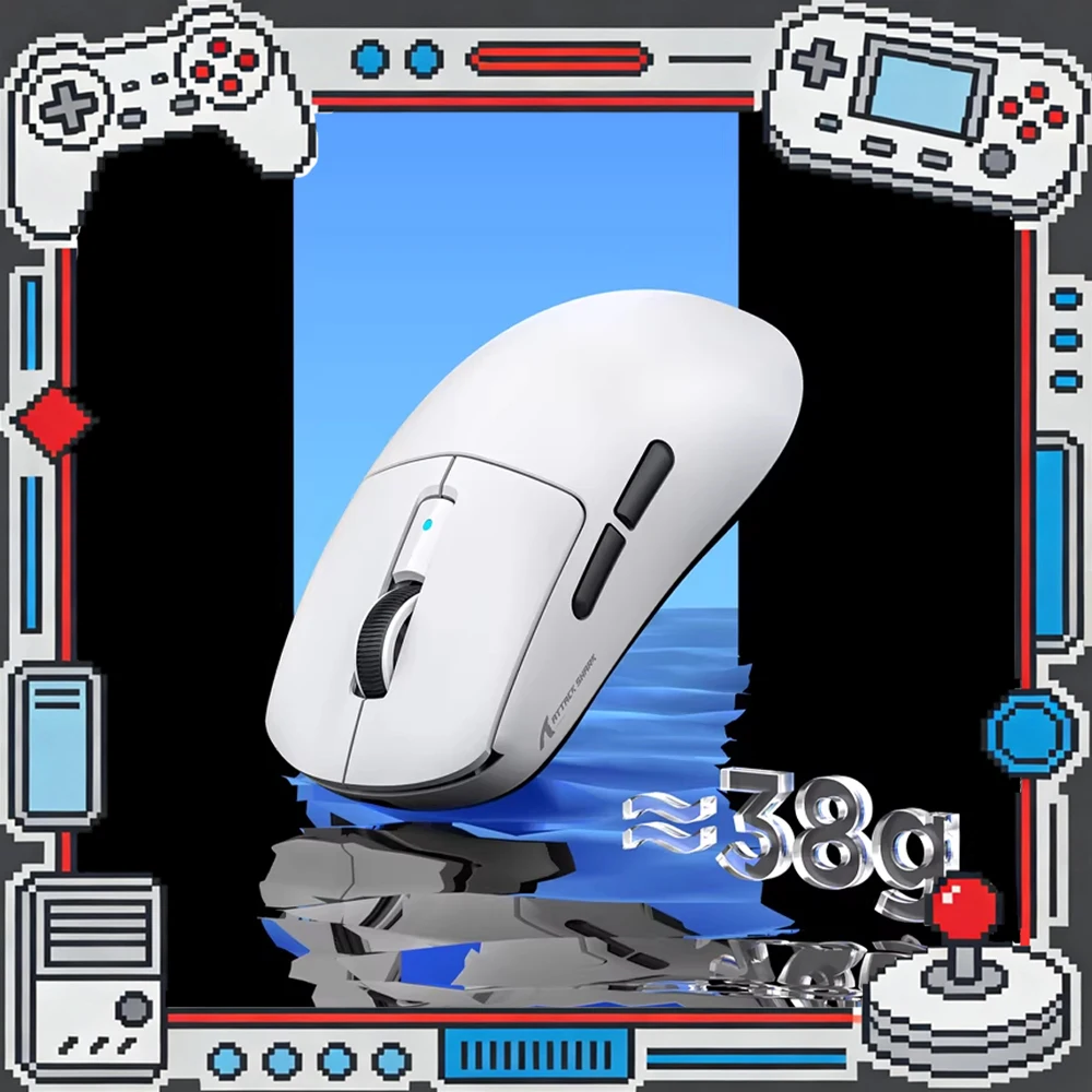 ATTACK SHARK R6 Wireless 8K Hz Gaming Mouse,Nordic 52840 MCU,PixArt PAW3950 Gaming Sensor,42000 DPI,750IPS,SUPERLIGHT 38g