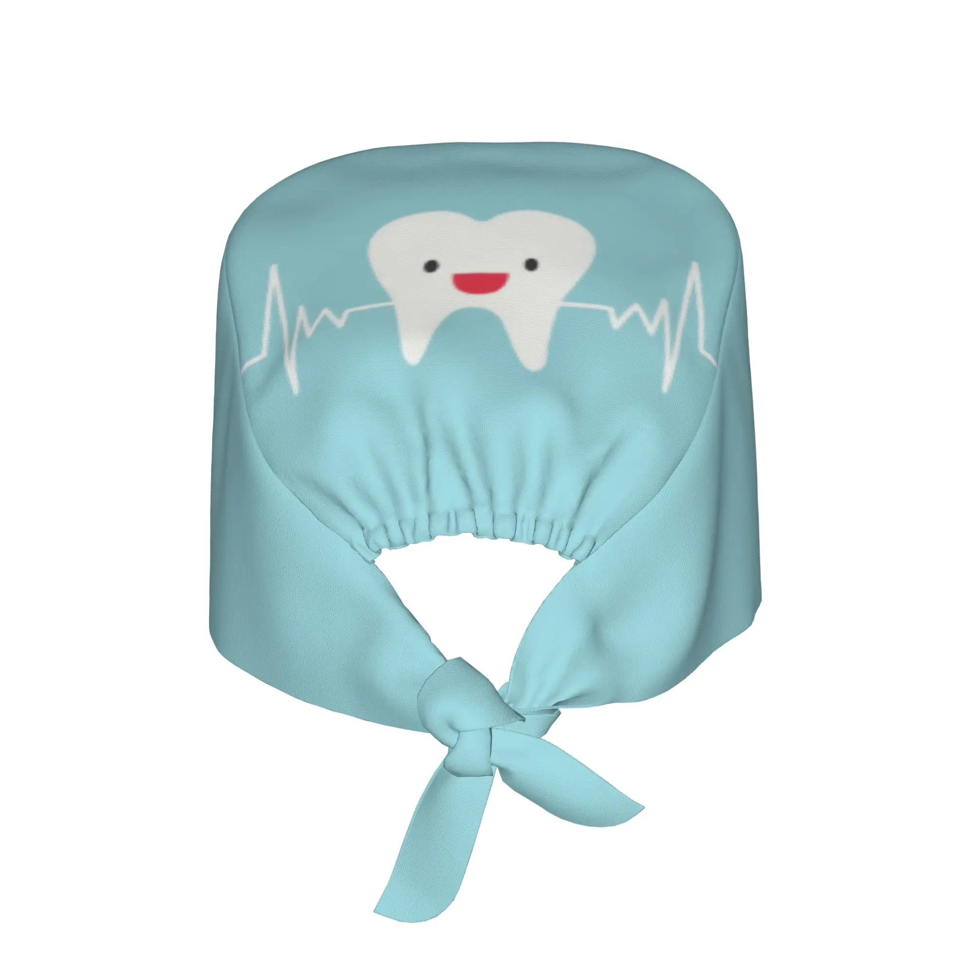 Custom Tooth Heartbeat Scrubs Cap Surgical Hats Women Men Teeth Operating Room Cap Nursing Cap Lab Works Hat