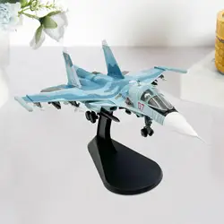 1/100 Scale SU35 Plane Model Toy with Display Stand Collections Alloy Fighter for Household Desktop Bedroom Table Decor