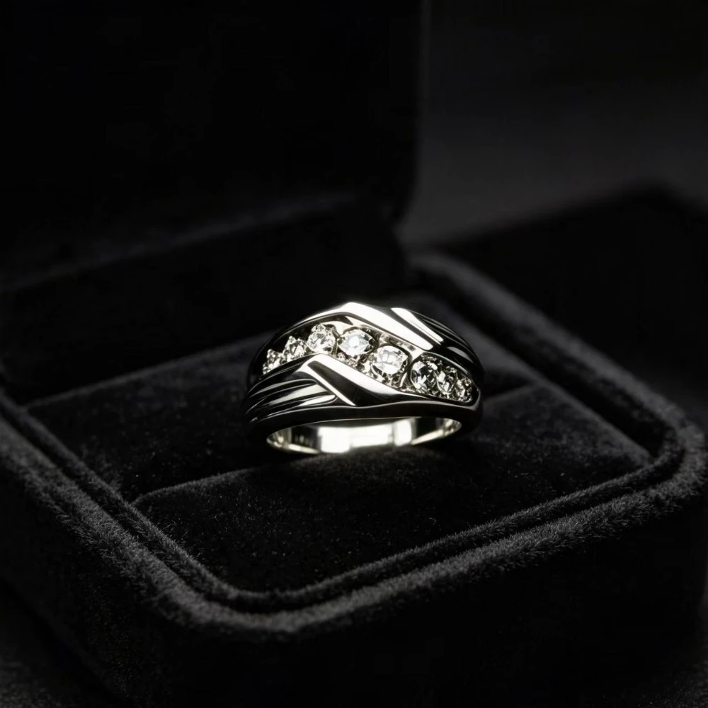 Solid 925 Sterling Silver Ring Fully Set with Moissanite Festive Gift Ideal for Any Occasion
