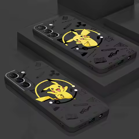 Cover Phone Case for Samsung Galaxy S8 S7 S10e S9 S20 FE S10 S22 Plus S23 Ultra 5G S21 Pokemon Pikachu Funda Armor Silicone