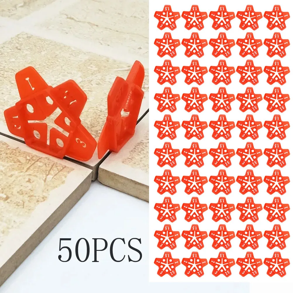 50pcs For Tile Leveling Spacer Clips Compatible With Standard For Tile Leveling Systems For Floor And Wall Tiling Projects