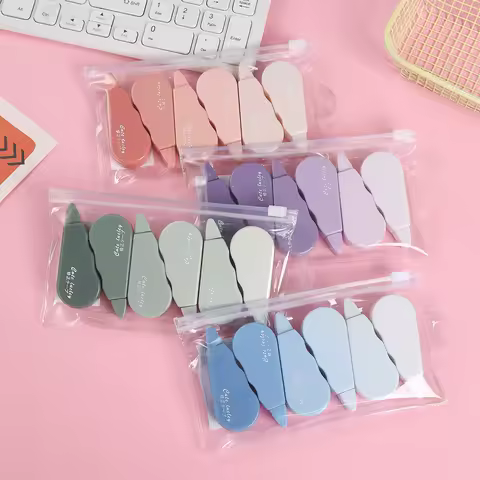 6Pcs Correction Tape Set Kawaii Pastel Color Roller No Mess Easy to Use Mini Cute Stationery for Students School Office Supplies
