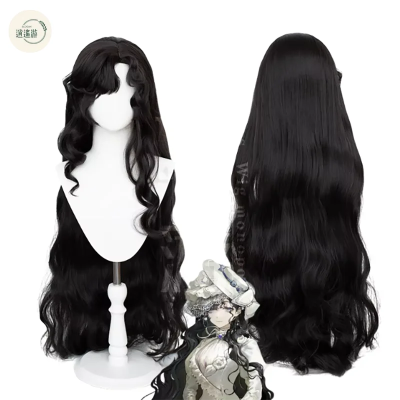 

Game Reverse 1999 Isolde Cosplay Wig 110CM Long Black Curly Heat-resistant Synthetic Hair Halloween Anime Cosplay Wigs+wig Cap