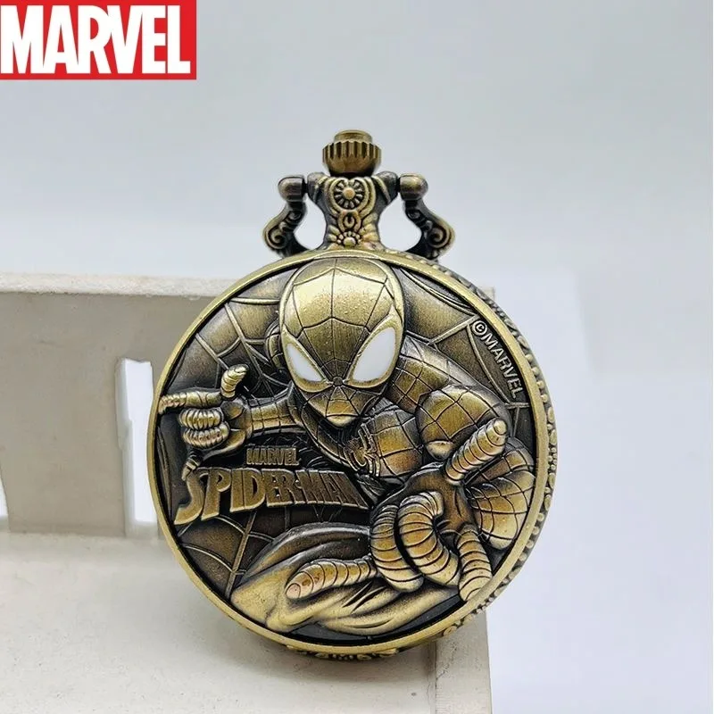 

Часы-кулон Marvel Spiderman в стиле аниме, с полым корпусом, светящиеся, винтажные, кварцевые, персонализированные, креативные, подарок