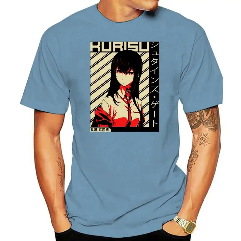 Steins Gate T Shirt Red T-shirt Steins Gate 0 Makise Kurisu- Anime Shirt Men Cotton Tshirt Anime Tees Harajuku Streetwear