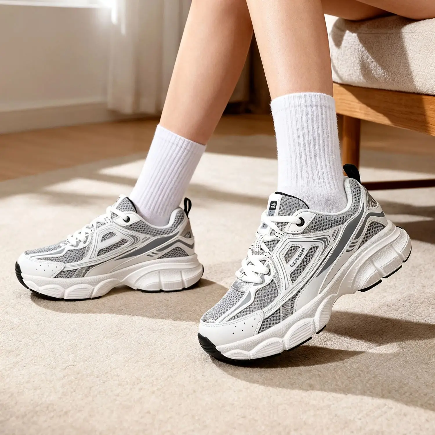 Baasploa Women Running Shoes Brand Plus Size 35-42 Mesh Breathable Jogging Sneakers Lightweight Anti-slip Outdoor Sports Shoes