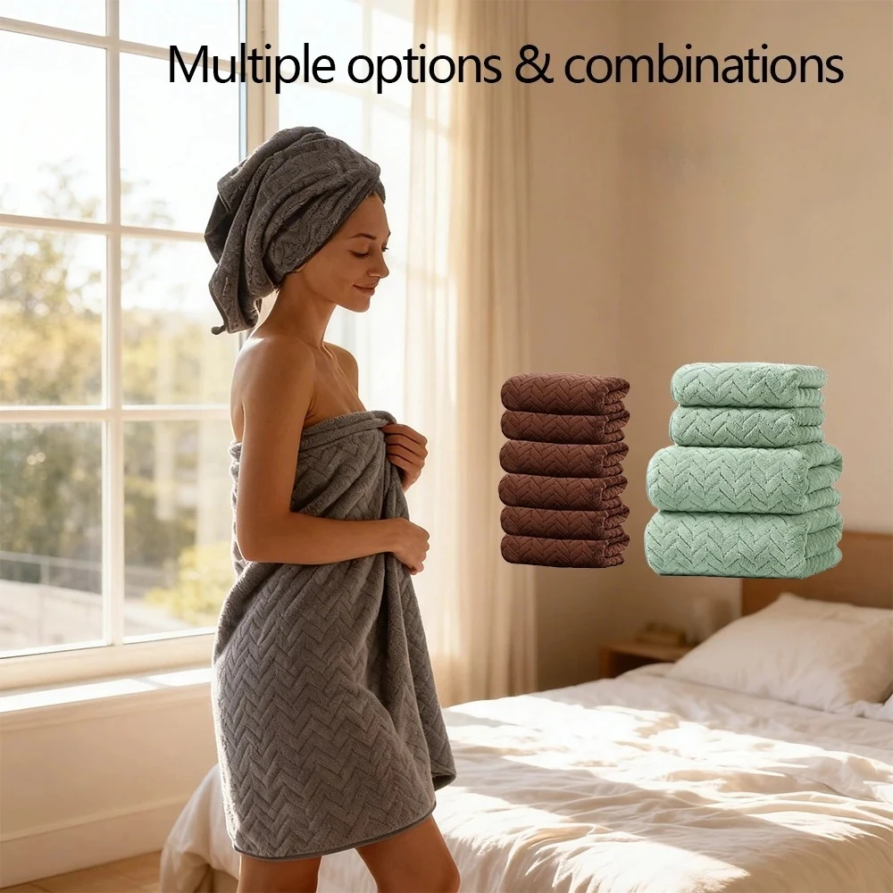 Großhandel für Badetücher und Handtücher, weiche, saugfähige Badetuchsets, schlicht und komfortabel, ideal für Badezimmer, Dusche, Hotel und Fitnessstudio_voghion.com