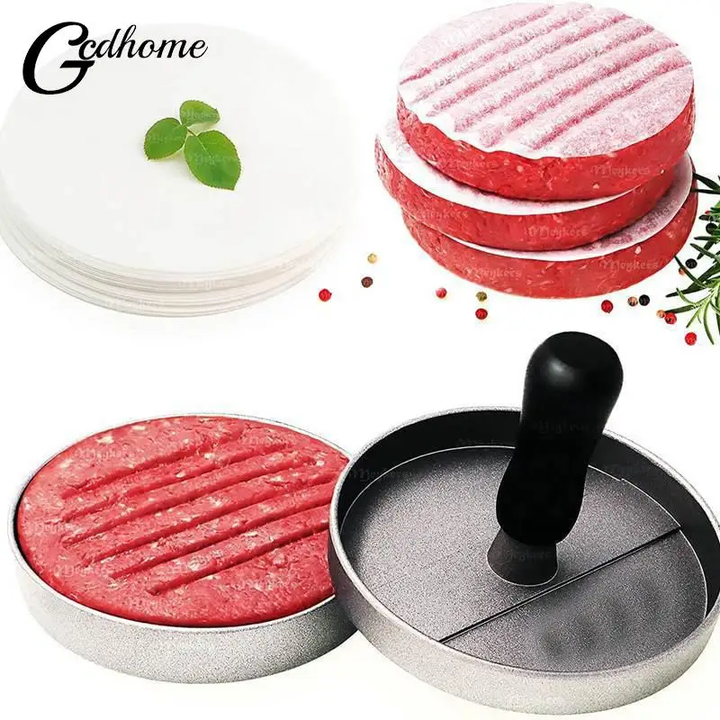 100pcs Round Hamburger Oil Blotting Paper Oven BBQ Grill Paper Absorbing Sheet Hamburger Patty Paper Kitchen Tools