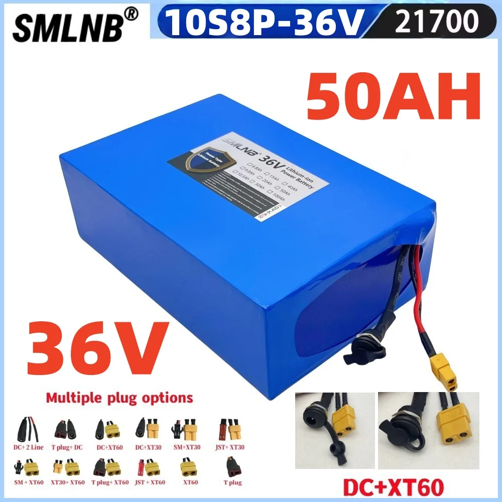 

1500W high-power built-in BMS 21700 10S8P 36V 50AH lithium battery pack, suitable for various energy storage backup