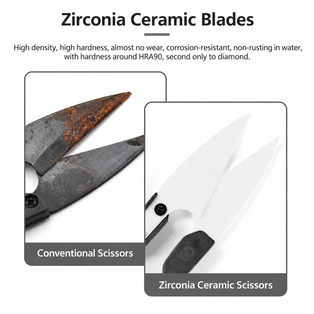 TE-P2 Insulation Ceramic Scissors for Mobile Phone Maintenance Non-conductive Battery Repair Cable Line Cutting Tools
