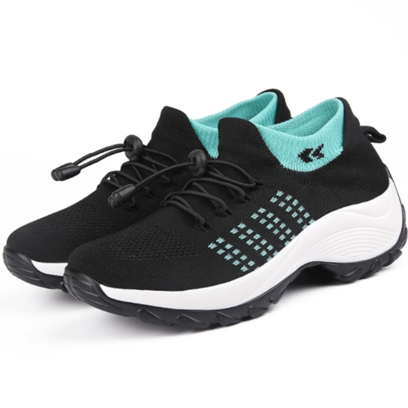 Outdoor Women Walking Sneakers Fashion Jogging Sock Shoes Youth Girls Trainers Breathable Ladies Platform Non-Slip Light Loafers