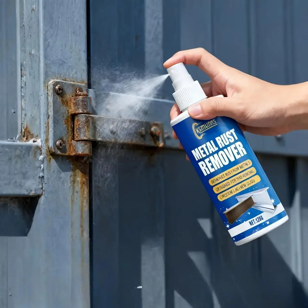 120g Metal Rust Remover Spray, Quickly Removes Rust, Restores Shine, Suitable for Hardware, Automotive Wheels, Tools, Appliances