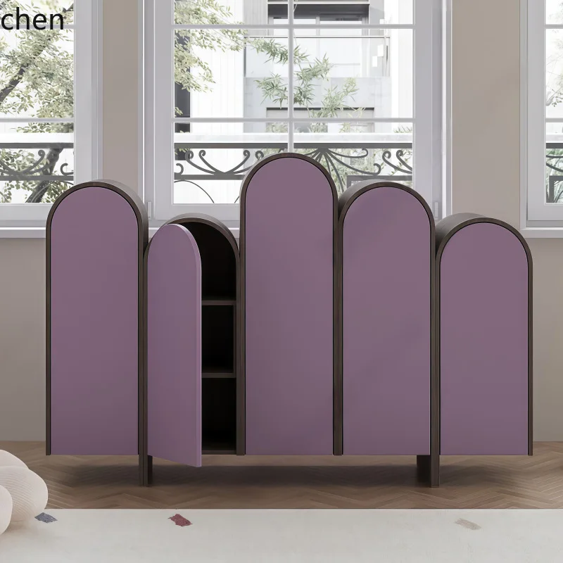 YFY Lacquered Entryway Cabinet Solid Wood Sideboard Modern Minimalist Decorative Wall-Mounted Bookshelf Storage Cabinet