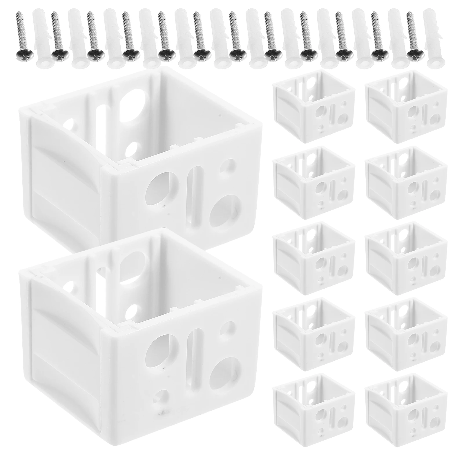 

12Set Blind End Brackets: 1 Inch White Plastic Window Shade Mounting Supports for Inside Wall Ceiling Fixing Honeycomb Pleated