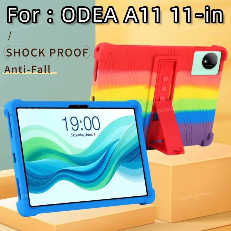ODEA A11 11-inch PC Funda Tablet Case with 4 Anti-Shock Air Cushions Secure Soft Silicone Sleeve Android 14 Case