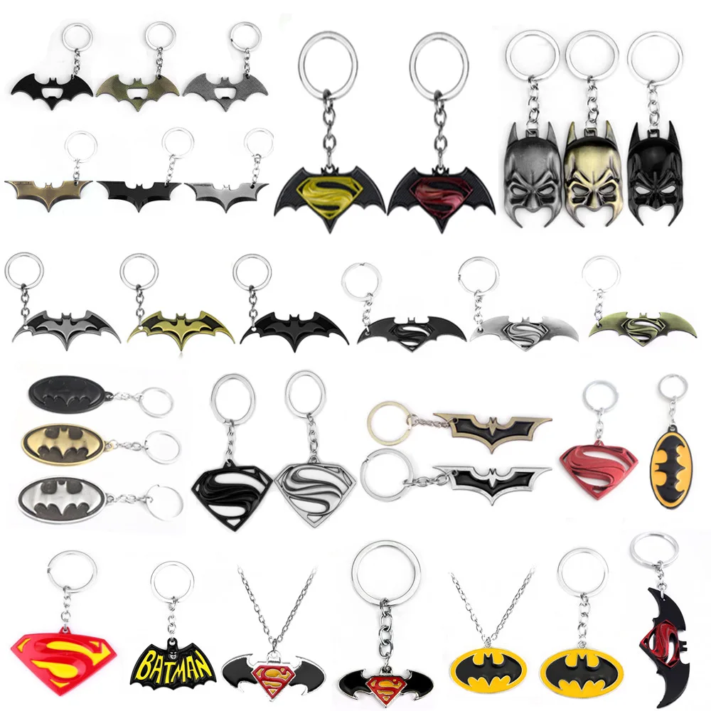 Movie Cosplay Keychain Bat Person Pendant Key Chain for Women Men Fans Jewelry Gift