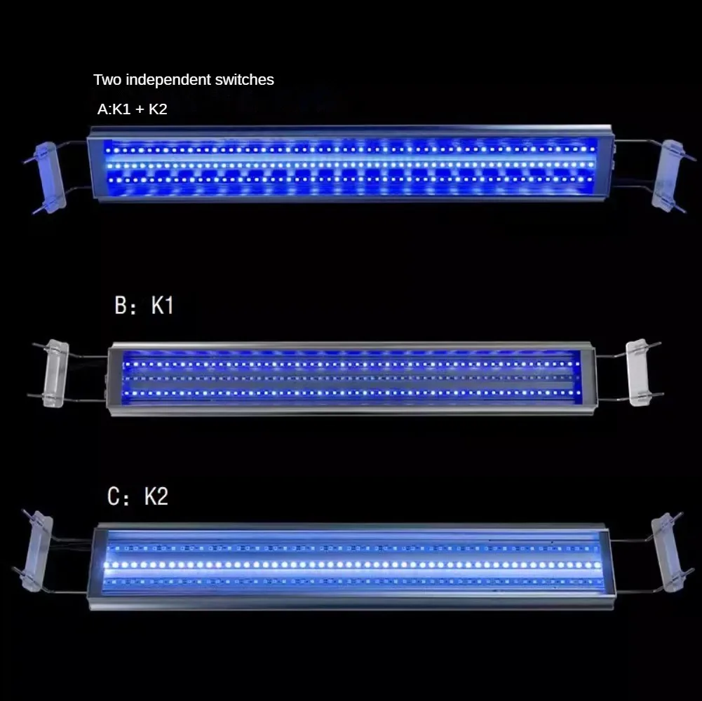 Aquarium LED Light For Salt Water Fish Coral Reef Tank Decoration,Dimmable Fish tank Light,Blue White LEDs,Marine Coral Reef LED