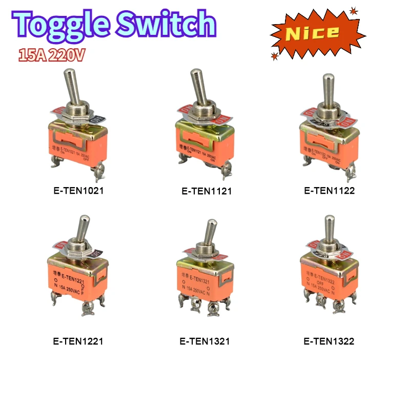 Uniteelec On-Off/On-Off-On/ Two Position/ Three Position E-TEN1021/1322/1321/6feet/3feet  Toggle Switch  15A 250V