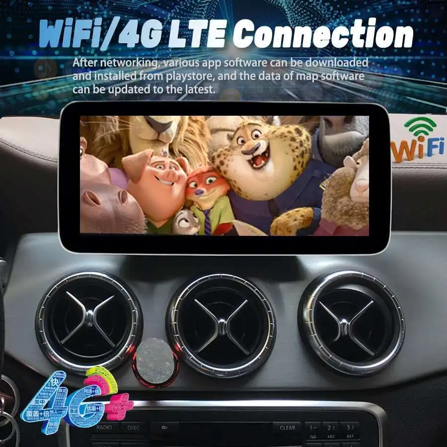 مشغل فيديو ستيريو لمرسيدس بنز الفئة W176 GLA X156 CLA C117 2013-2018 GPS 2.8GHZ CPU أندرويد 14 Carplay راديو السيارة التلقائي