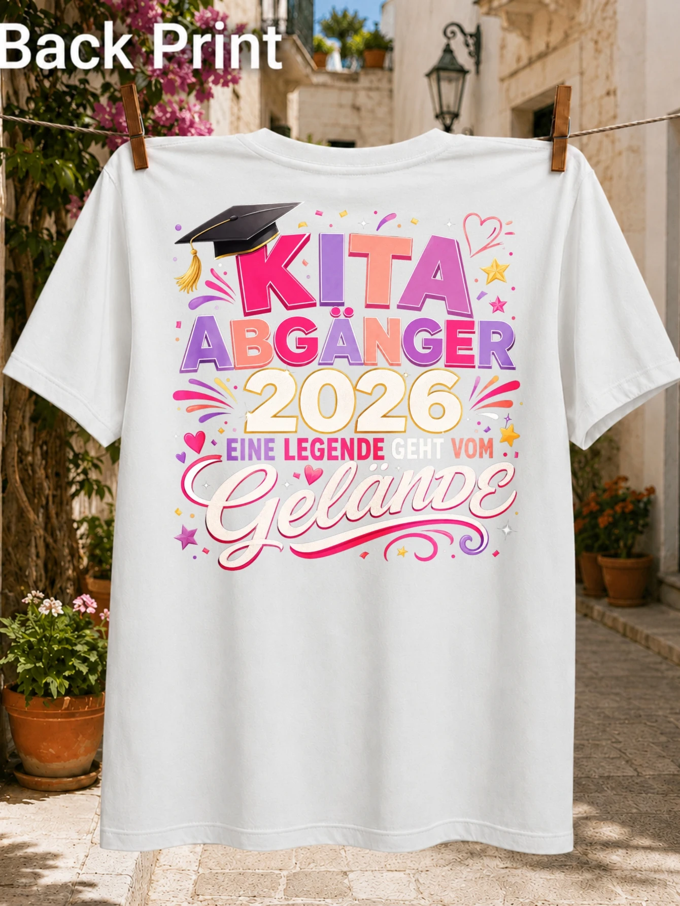 Футболка унисекс Bright Abganger 2026 Eine Legende Geht Vom Gelande Mortarboard Celebration Graphic