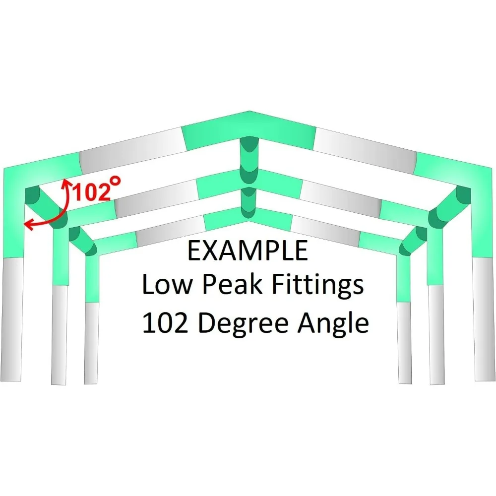 مظلة مرآب مكونة من 6 أرجل مع موصلات ذروة منخفضة 102 درجة لتركيبات الأنابيب EMT 1-3/8 #2