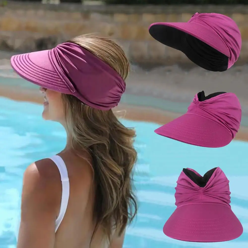 Fashion Summer Sun Protection Hats Flexible Double-sided Hat Anti-UV Visor Hat Wide Brim Baseball Cap Women Beach Cap