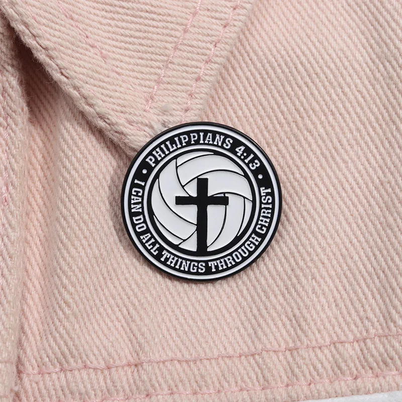 I Can Do All Things Through Christ Quotes Badge Brooch Pins Trendy Metal Alloy Enamel Lapel Pin Jewelry Accessory Gift For Frien