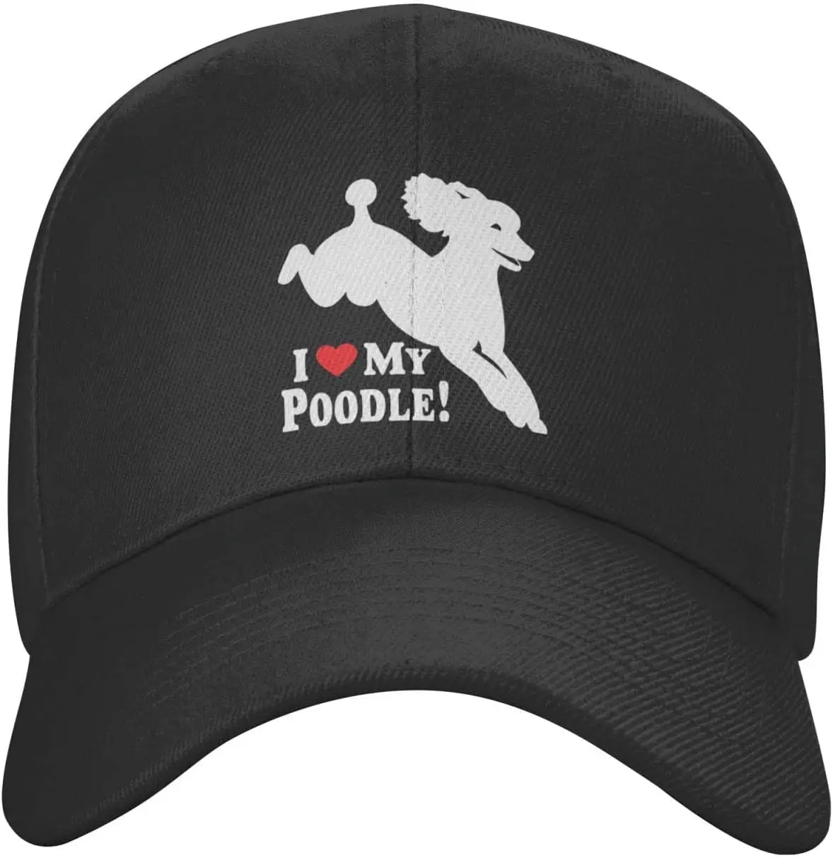 

I Love My Poodle Hats for Men Women Teens Vintage Adjustable Baseball Cap Fitted Trucker Hat One Size