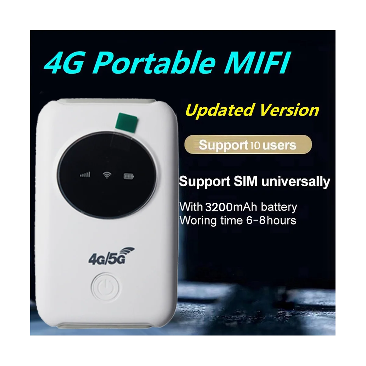 4G WiFi Router Wireless MiFi 150Mbps 3200 MAh WiFi Modem Car Mobile WiFi Wireless Hotspot with Sim Card Slot