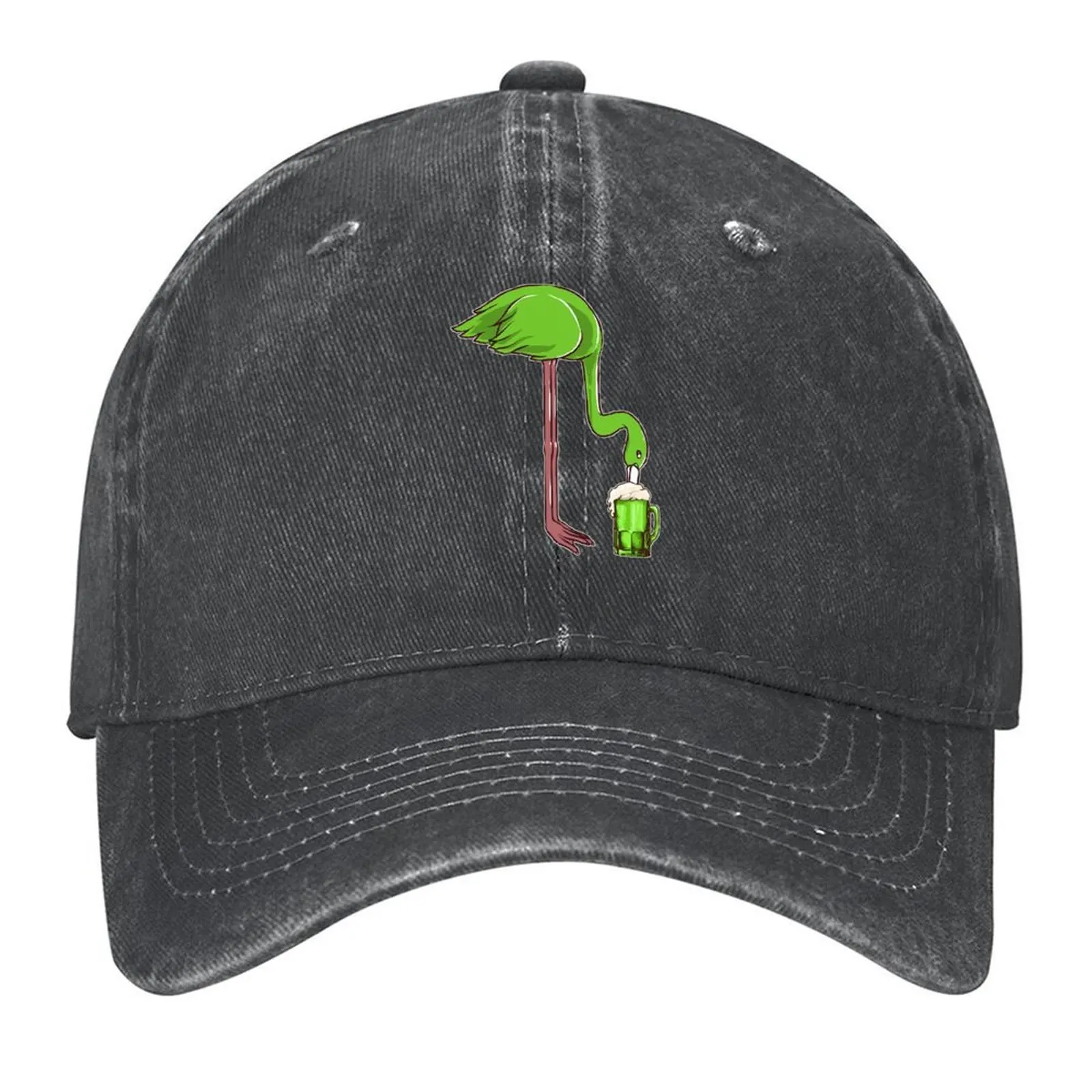 

Green beer makes cute flamingos happy Flamingo love Baseball Cap fishing hat Golf Wear fishing caps man Horse Hat Boy Women's
