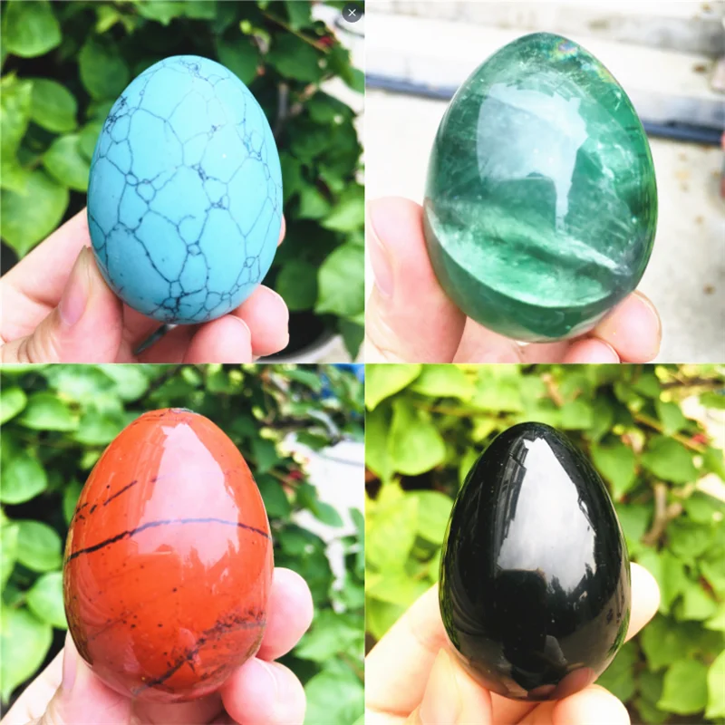 

Natural crystal variety of egg shaped specimen gem crystal healing reiki natural gem egg +base