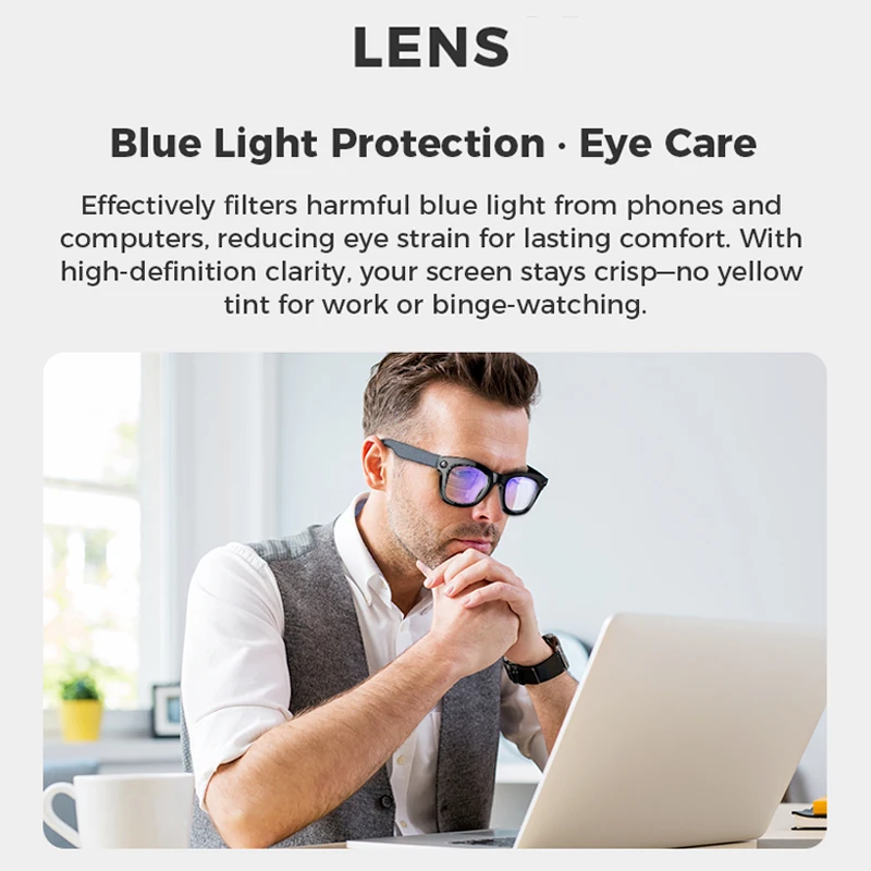 

M01 Men Women New Smart Glasses AI Headphones HD 1080p Polarized Sunglasses Video Conference Recording Safety Sports DVR Camera