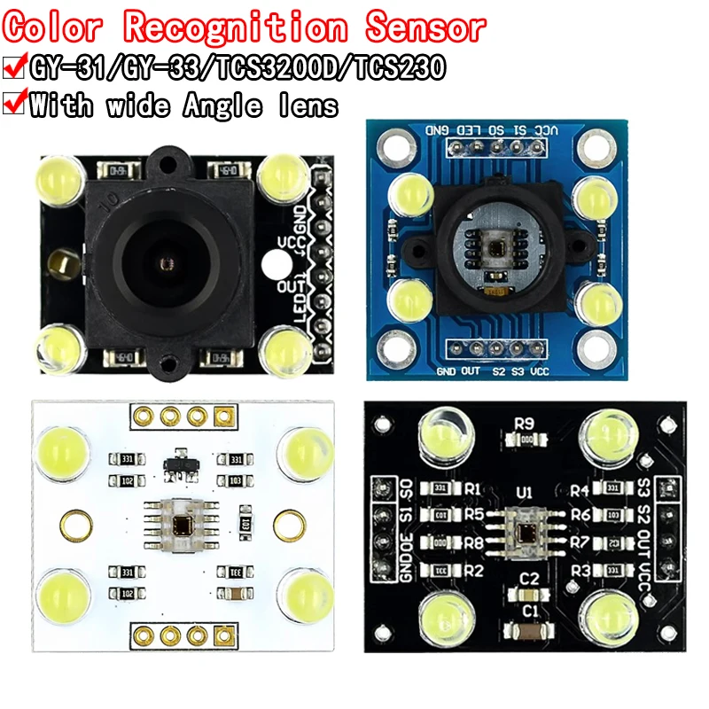 GY-31/GY-33 TCS34725 TCS3200 TCS230 Detector Module Color Recognition Sensor Accessories For Arduino DIY Module DC 3-5V Input