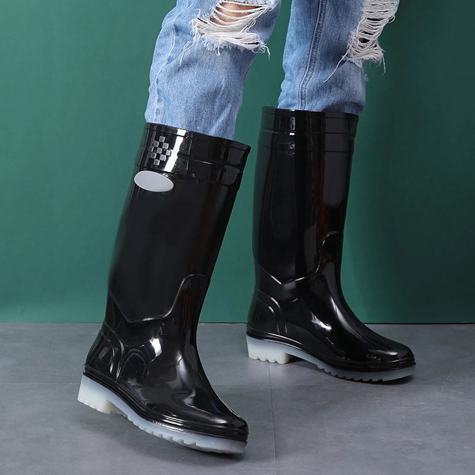 أحذية برباط عالية الفخذ للرجال، أحذية طويلة، أحذية المطر، أحذية الصيد، أحذية واسعة الانزلاق #1