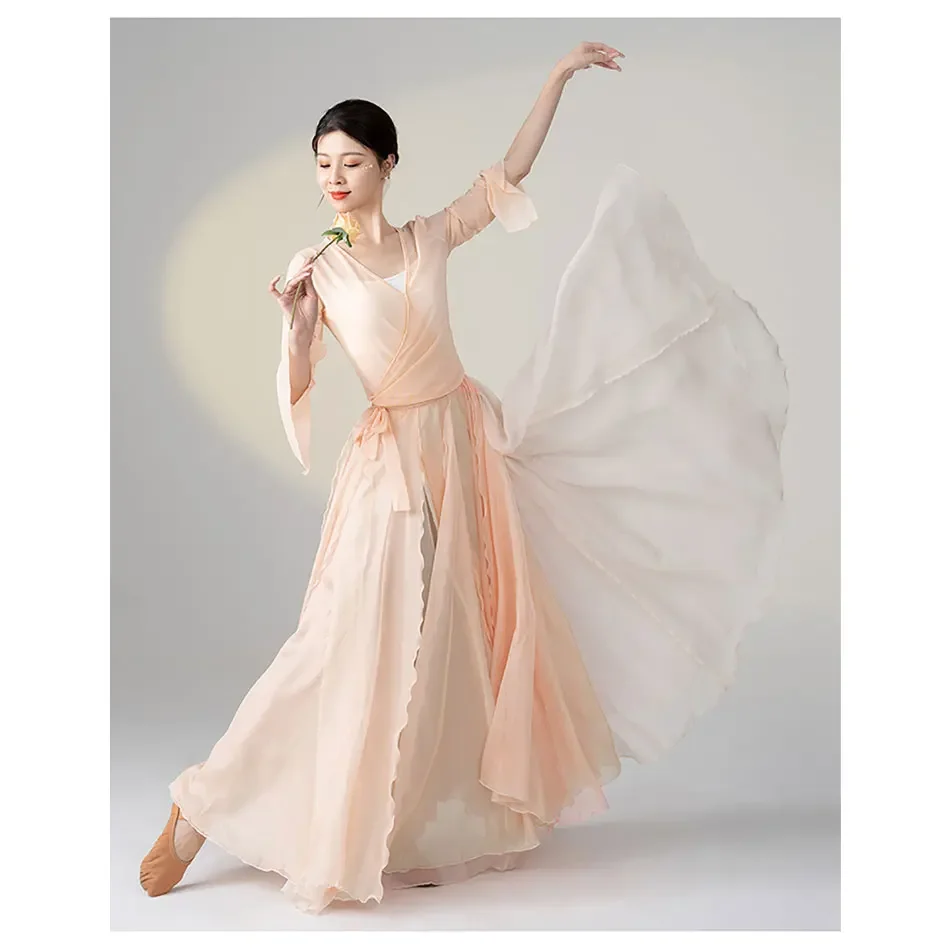 

Классический танцевальный костюм, комплект из 2 предметов, топ и юбка, танцевальный наряд для женщин, костюм для сценического выступления, тренировочная одежда