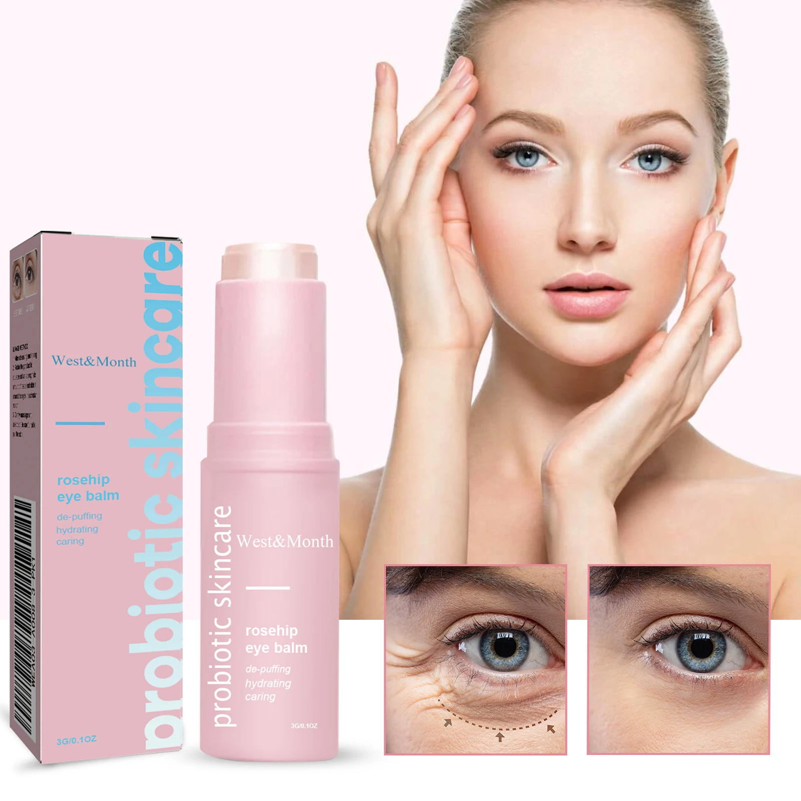 Rose Hip Eye Cream Stick, Delicate, Soft, Moisturizing and Elastic Skin Eye Condition Care Eye Cream