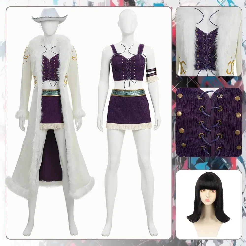 

Nico Robin Cosplay Adult Women Costume Jacket Coat Hat Wigs Uniform Set Roleplaying Outfits Halloween Carnival Disguise Suit