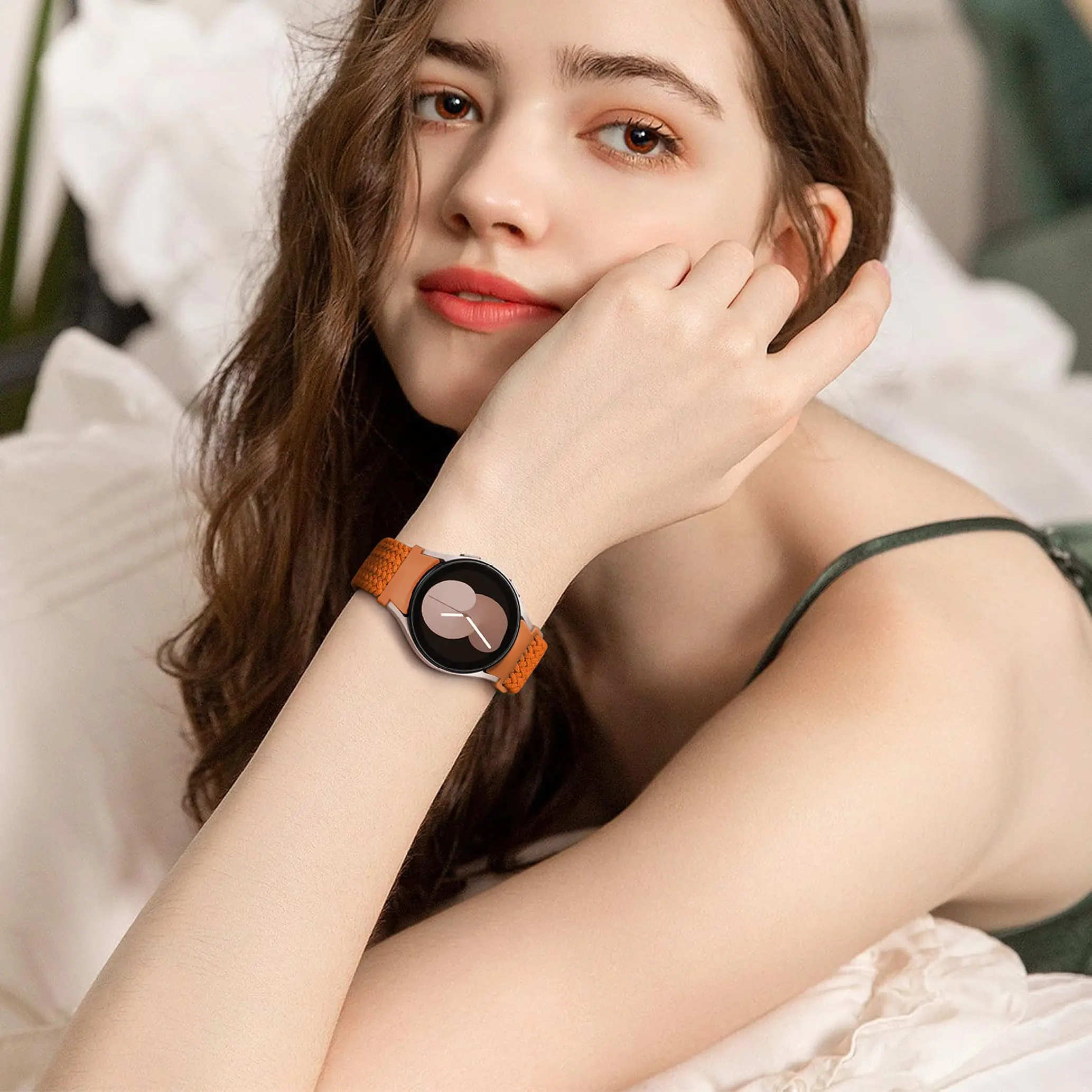 Braided solo loop Band For Samsung Galaxy Watch 7 6 4 classic/5 pro 47mm 44mm 40mm Magnetic No Gaps bracelet Galaxy watch4 strap image 4