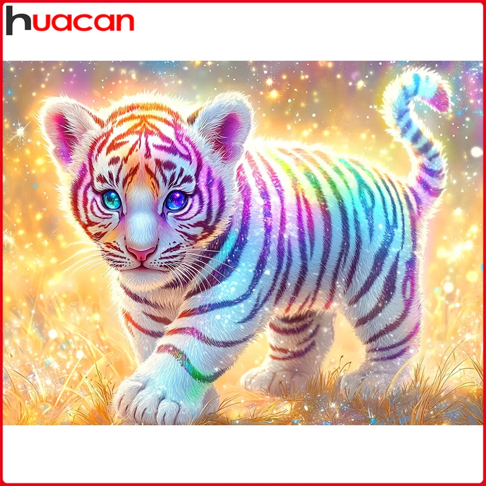 Huacan Vollquadrat Rundes Diamantgemälde Tiger Diamant Mosaik Tier Neue Kollektion Home Decor