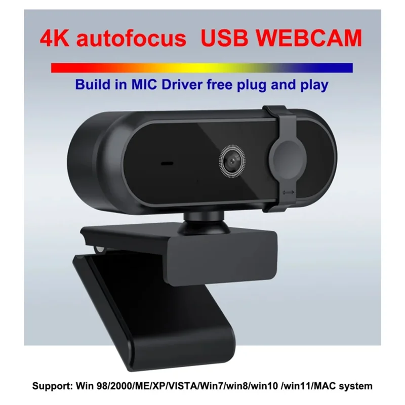 X64A-Live Video Calling 4K Autofocus Webcam 30Fps Full HD Microphone For Gaming Meeting Driver Free USB Plug Laptop PC Work