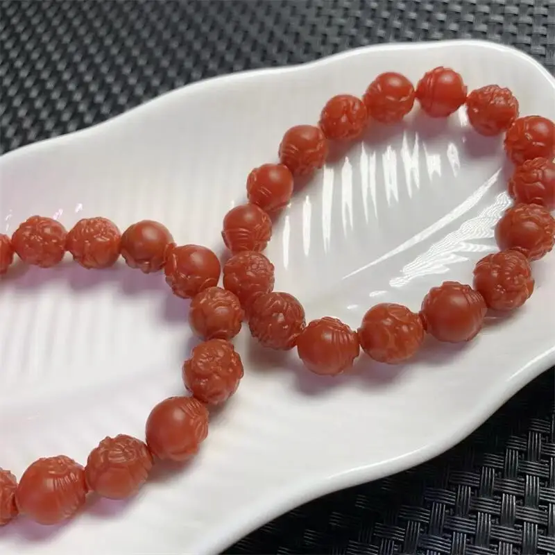 11MM Natural Carnelian Ganesha Bracelet String Charms Handmade Fortune Energy Bangle Woman Amulet Jewelry Gift 1PCS