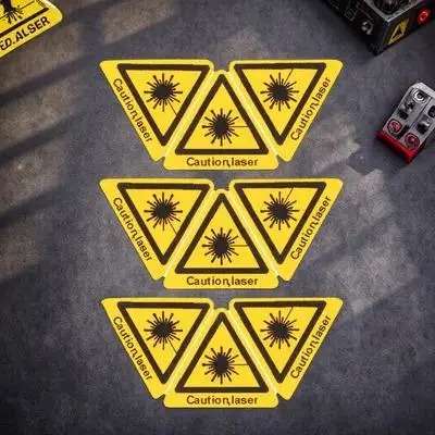 50Pcs Laser Caution Sign Warning Sticker Safety Label Security Warning Signs Laser Caution Stickers Safety Sign