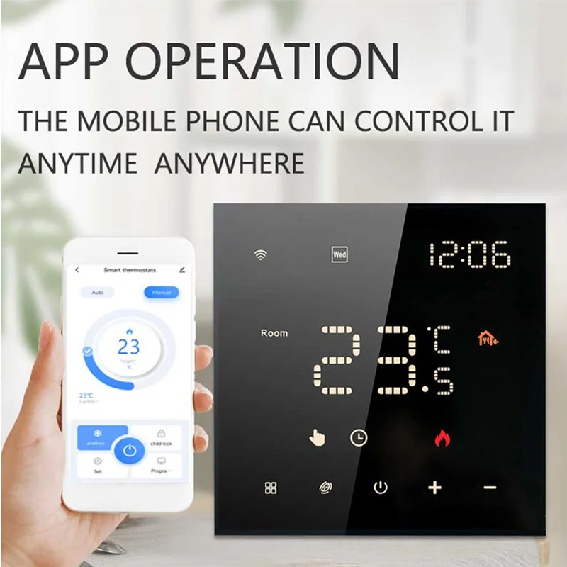 A82I-Programmble Temperature Controller Work For Electric Heating Water Boiler Wifi Smart Thermostat Tuya For Alexa Google Home