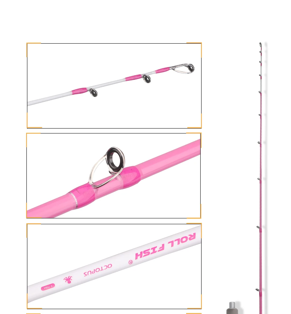 Rollfish Titan Spitze Octopus Tintenfisch Tintenfisch Angelrute 1,75 m schnell wirkende Kohle faser Salzwasser Boot langsame leichte Jiggingrute – Detail 10