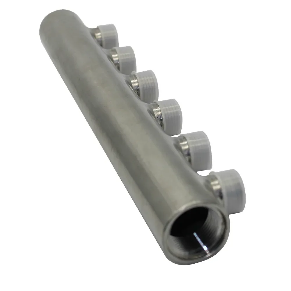 3/4*1/2 Stainless steel Water Distribution Manifold for Underfloor Heating System(2-12 port) One end open one end closed