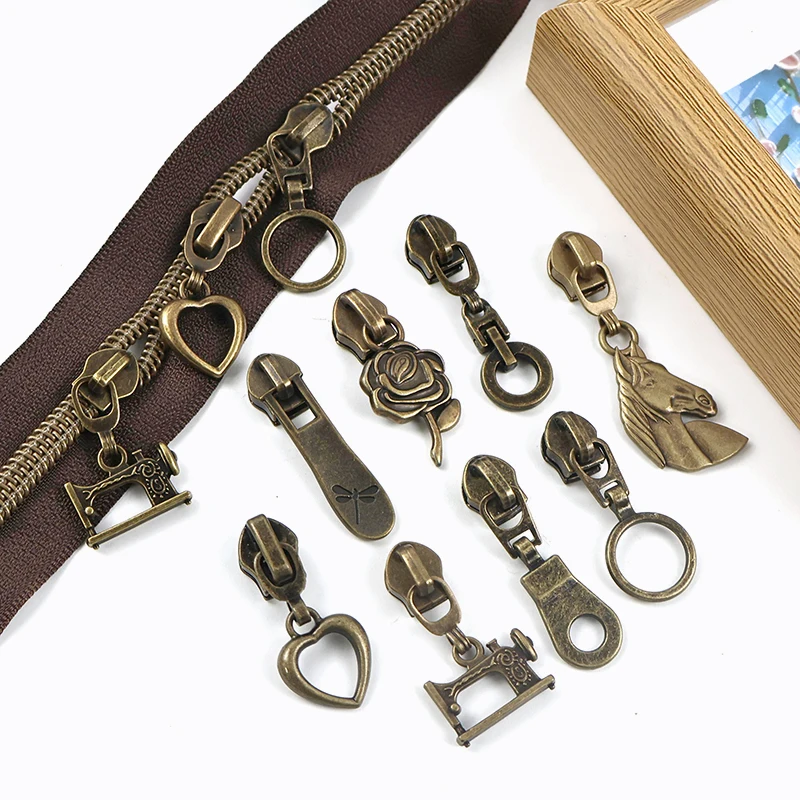 

2/5M 5#Bronze Nylon Zippers Tape for Bag Plastic Zipper By Meter Jacket Closure Zips Clothes Zip Repair Kit DIY Sewing Accessory